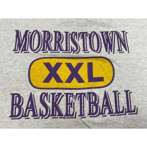 VINTAGE Morristown Basketball Graphic T-shirt Women Large 90s Single Stitch - Picture 2 of 10